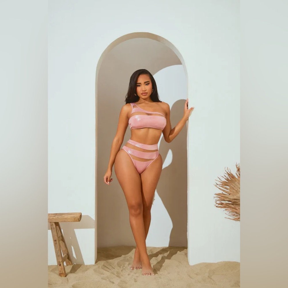 Fashion Nova Blush One-Shoulder Bikini